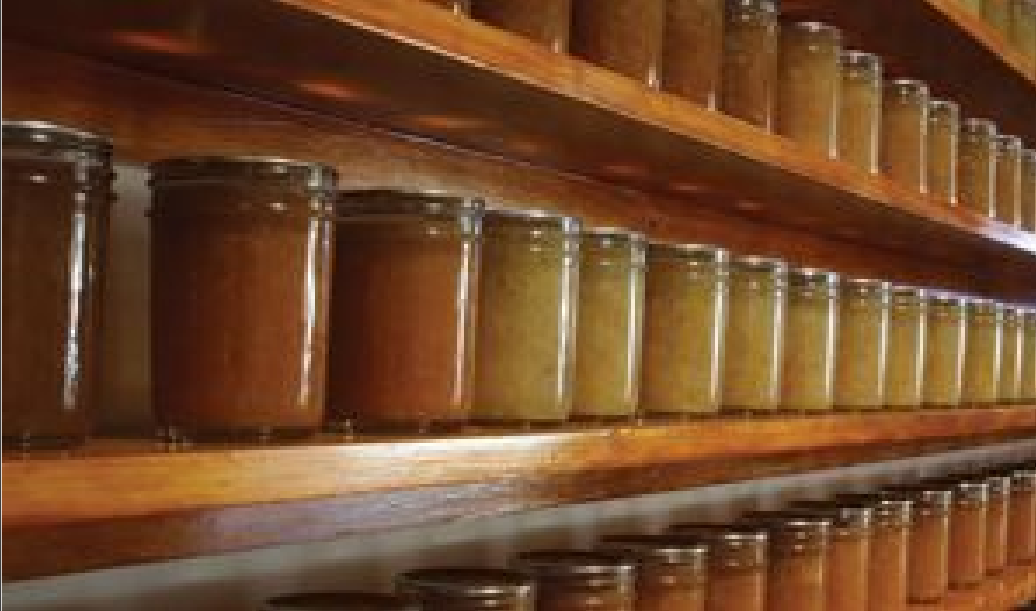 detail of jam jar